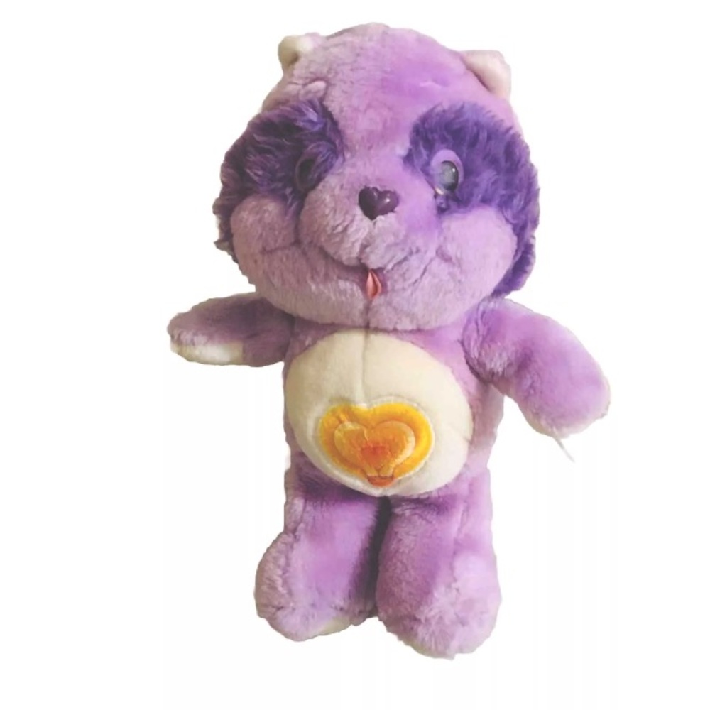 SOLD OUT——— ORIGINAL 1984 CARE BEAR COUSINS BRIGHT HEART RACCOON 13” Plush